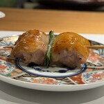 板前焼とり 成海 - 去勢有明軍鶏/マッシュルーム（鹿屋）