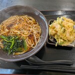 ゆで太郎 - 料理写真:ほぼ海老だけのかき揚げそば