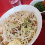 ラーメン二郎 - ラーメンミニ＋ニンニク少し＋青ネギ炙