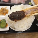 わ楽 - 味噌ダレロースとんかつ　オンザライス