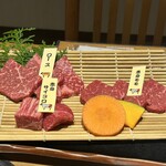 焼肉レストラン 奥田 - 赤身ヘルシーランチセット3,580円->LINE友達登録にて3,280円　噛まずとも食べれる柔らかい伊賀牛の極み