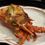 河文 - イセエビ雲丹味噌焼　芽葱