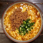 府中 武蔵野うどん - 料理写真:肉みそかき玉あんかけうどん
