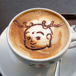 カフェチャオプレッソ - 2010年5月4日に行った「カフェチャオプレッソ＆クックハウス」西大寺駅店で 飲んだ期間限定の「せんとくん カプチーノ」