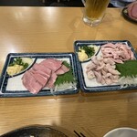 大衆肉酒場 赤羽 ふじ屋 - 本日の肉刺し盛り合わせ