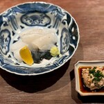 永山 - イカと地御前のウマヅラハギ　たっぷりの肝醤油