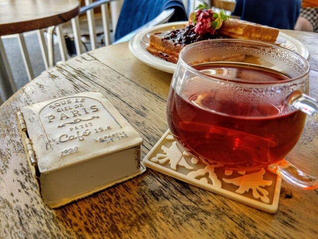 カフェオレブラウンのシノワズリラグ ヴィンテージトルコラグNo.714