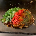 かんらん車 - 『3色焼き（そば）チーズ、紅ショウガ、ネギ』1,100円