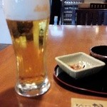 とんかつ 桐の家 - トンカツにはビール♪