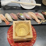 廻る富山湾 すし玉 富山駅店 - おすすめ11貫盛り2420円内、冷酒玉寿660円