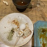 鶏家 たちばな - うずら卵に一味や山椒で楽しみました。