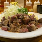 亜茶羅 - ステーキ定食(180g)   1,300円(税込)   ※肉の量は、割と入ってました