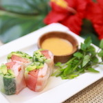 Shrimp and avocado spring rolls