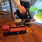 茶館きっかわ 嘉門亭 - 低い温度の湯を