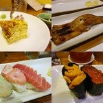 おまかせにぎりと刺身(少量)￥3400③