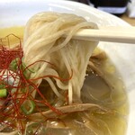 魔界ラーメン 月光 - 麺は細麺の全粒粉