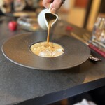 LAINE INAMURAGASAKI - 稲村ヶ崎沖うちわ海老のビスク 稲村ヶ崎で稀に撮れるセミ海老