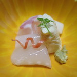 御料理 はやし - 明石の天然真鯛、イカ、生湯葉アップ