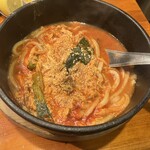 炭家 - 激辛ホルモンうどん(2辛)