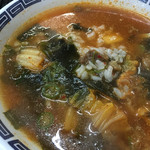 鳴萬 - ワカメスープも美味いけど、その残りをキムチクッパにしてもらって青唐を入れてもらうと最高に美味さ倍増!!!