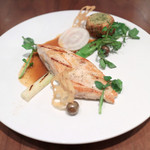 ラ クープ ドール - 真空調理した鹿児島県産薩摩若シャモ胸肉 マデラ酒を使ったソース レンコンと三つ葉のガレット '14 11月中旬