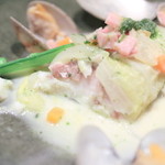 ラ クープ ドール - クロダイの白菜包み蒸しの断面 '14 11月中旬