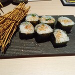 月と灯 -  昆布締め鯛と薬味の巻き物