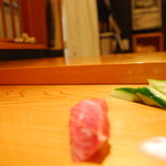 天寿し - 大間のとろ　これからスタート　ピンボケ