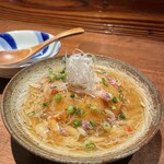 酒と肴 ててて - ほっこり優しい味わいあんかけ　れんこんまんじゅうに蟹あん