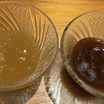 にくはじ - 冷麺のタレ2種　右が好み