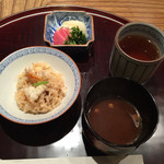 日本料理 とくを - 鯛ご飯と赤だし、香物 2014.11