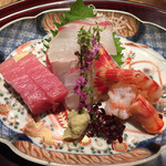 日本料理 とくを - 造りは明石の鯛、奄美大島の鮪、車海老 2014.11