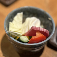 串揚げ大ひら  神楽坂 - お通し(野菜セット)