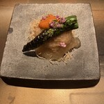 ロクザ - 突き出し 黒芋豊年饅頭煮卸し