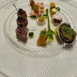 マレナSHIMA フレンチ - マグロと茄子ムースのガトー仕立て大葉紫蘇のピュレ