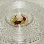 マレナSHIMA フレンチ - ブドウのコンポートとジュレ　洋ナシのソルベを添えて