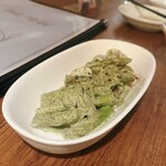 日日夜夜 - ヤリイカとアスパラ大葉ソースかけ　550円