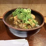 讃岐うどん はるしん - 和風きのこ天カレーうどん、横から。きのこ天が結構な厚み。上から見た時はネギが多いのかと思いましたがネギは普通でした。