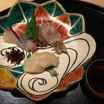 懐石料理 はし本 - 造里（内容は前と同じだけど、器が季節を表している）