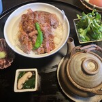 和食 隈家 - 和風ステーキ丼御膳大盛り900円