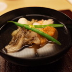 銀座 小十 - お椀 伊勢海老 舞茸 揚げ蓮根餅