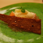 銀座 小十 - 林檎二種のコンポート 揚げ八ッ橋