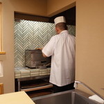 銀座 小十 - 炭火の焼き台