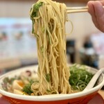 天下一品 山形南館店 - 固茹でのストレート麺をリフトUP⤴️