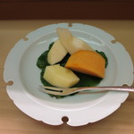 八寸 - りんご、柿、洋梨