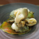 八寸 - 蒸しあわびアップ