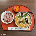 初駒 - かきたま餡かけ蕎麦と週替わりご飯のセット