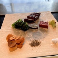 鉄板焼 さがみ - 季節の焼野菜とサーロイン