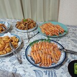 民宿しらい - 塩焼き、からあげ、海老フライ