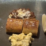 A TUTTA - 鹿のカツレツ、鹿のボロネーゼ，ズッキーニのせ